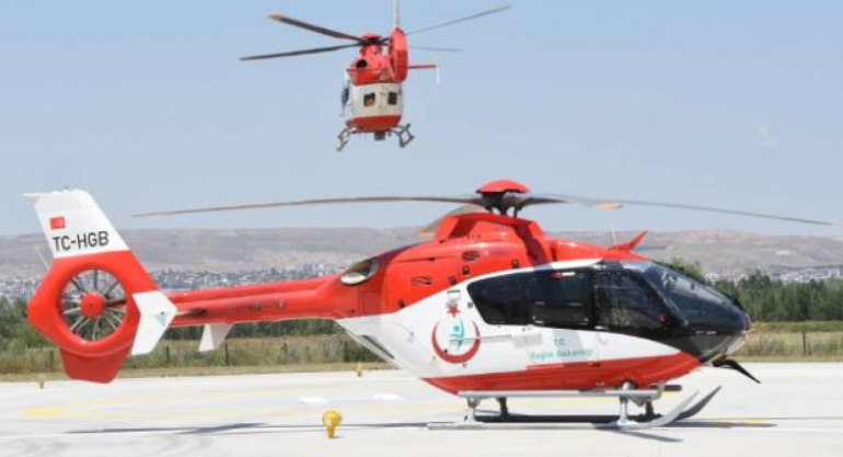 Ambulans helikopter 88 yaşındaki hasta için havalandı