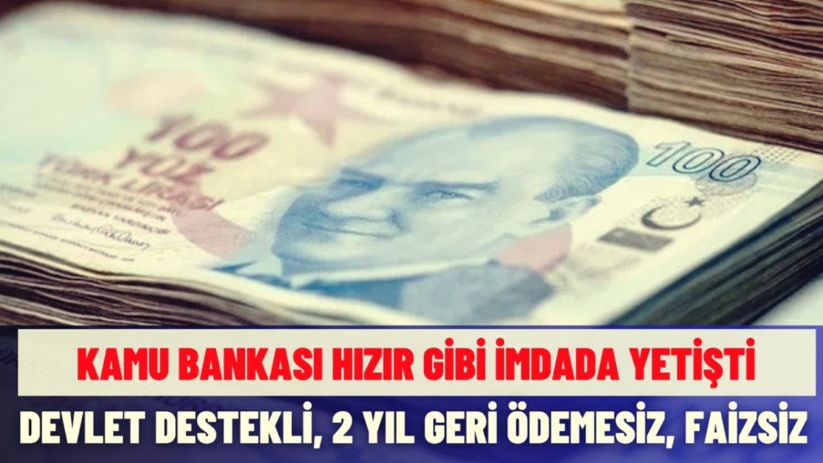 O Kamu Bankası 2 Yıl Ödemesiz 375.000 TL Destek Kredisini Açıkladı