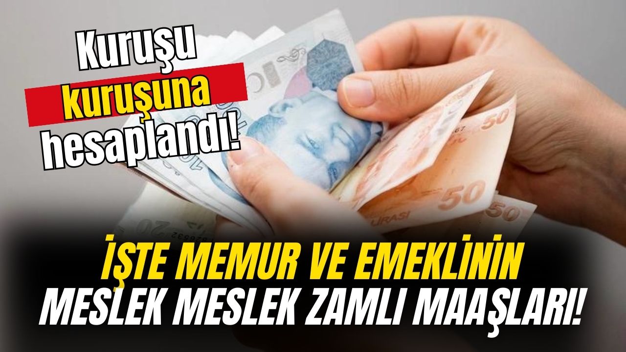 Memur ve emekli maaşı kuruşu kuruşuna hesaplandı! İşte meslek meslek maaş tablosu